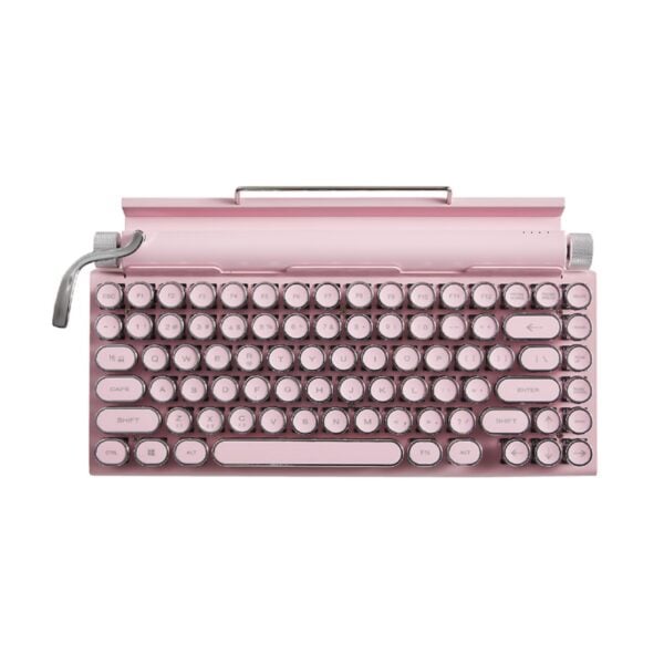Classic Typewriter Bluetooth Keyboard with Stand – Pink