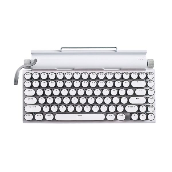 Classic Typewriter Bluetooth Keyboard with Stand – White