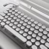 Classic Typewriter Bluetooth Keyboard with Stand – White