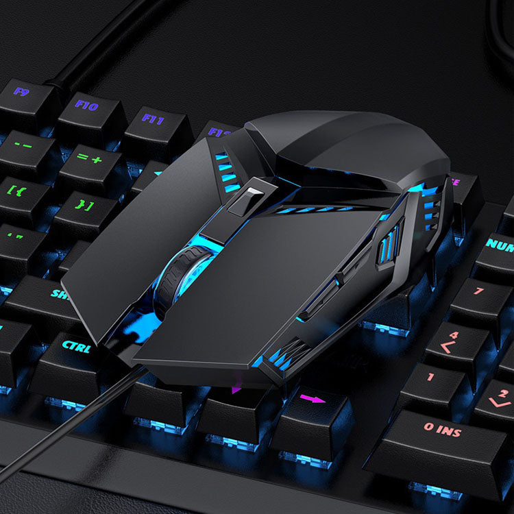 AIKUN GX6 RGB Programmable Optical Gaming Mouse 5000 DPI / USB 2.0 / MCU – PixArt PMW3325DB – 7 Macro Keys,Water Printing