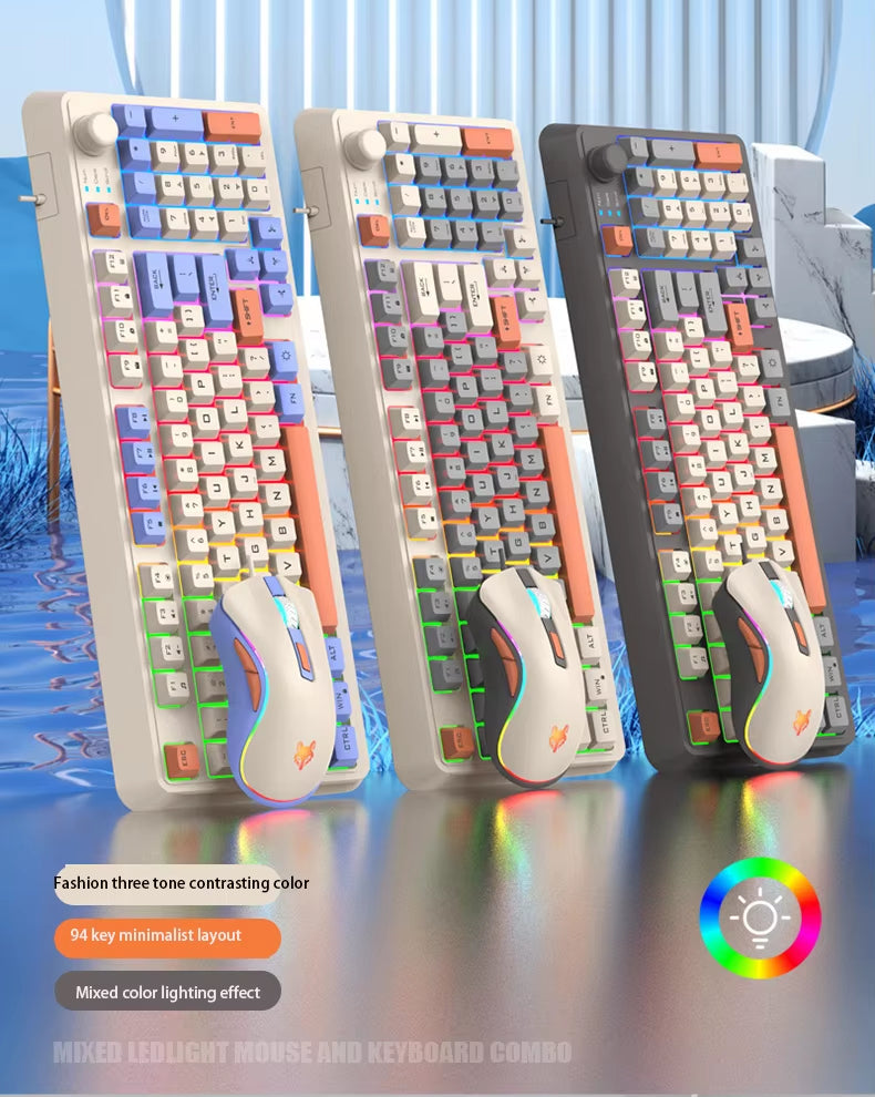 Wired E-sports Game Luminous Keyboard and Mouse Set Computer Office and Home Use