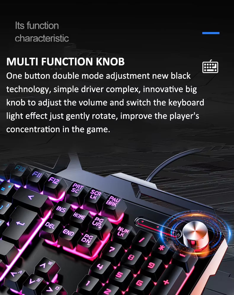 2025 New Arrivals Mechanical RGB Keyboard Mouse Headphone Combo Wired Desktop 104 Key Gaming Keyboard for Pc Computer case