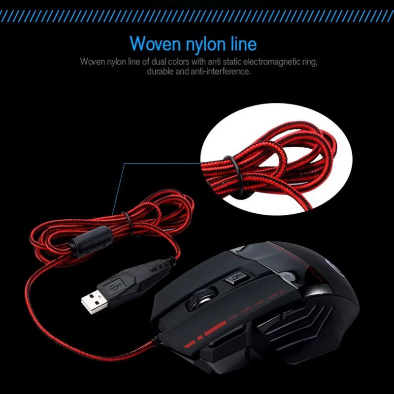 Professional High DPI 5500 LED Rainbow Light Gaming Mouse USB Wired Gaming Mice for Laptop Desktop Computer Gaming Mouse
