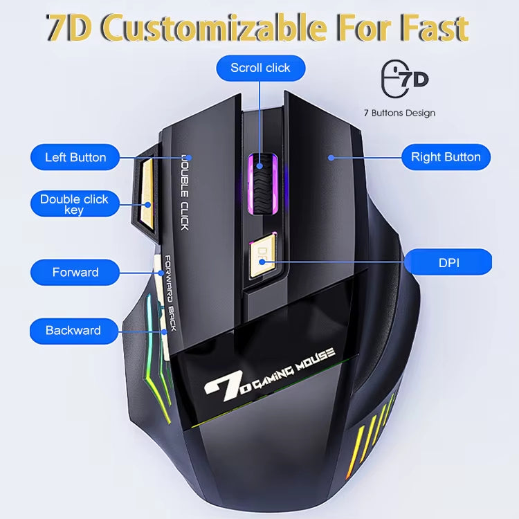 Top Seller Battery Rechargeable Logitech Four Control Game Mouse USB 7D Wireless Computer Optical Gaming Mouse