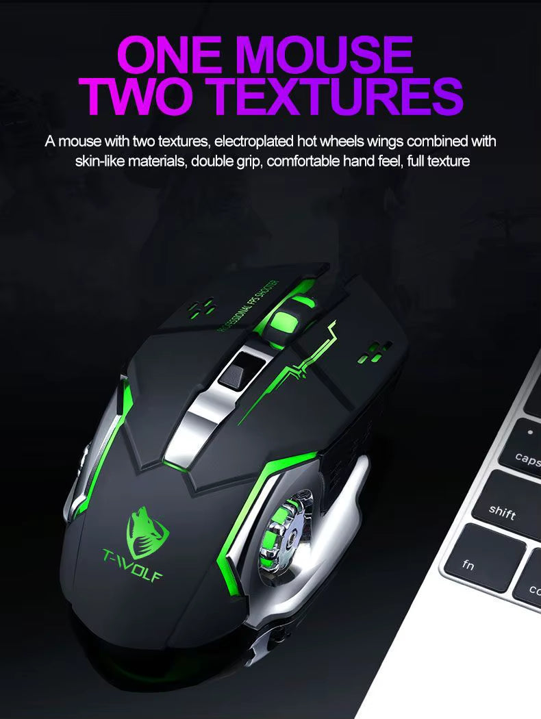 Gaming New Rechargeable Wireless Mouse Mute Office Game Laptop for Laptop PC
