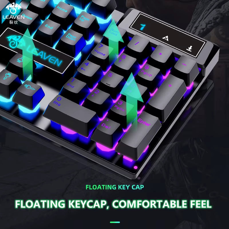 RGB Lighting Desktop Game Combo Set Home Mouse and Mechanical Keyboard with Wired Connection Keyboard and Mouse