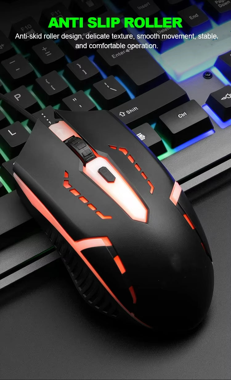 T25 Mechanical Feel Keyboard Esports Desktop Laptop Office Games Wired Metal Keyboard and Mouse Set