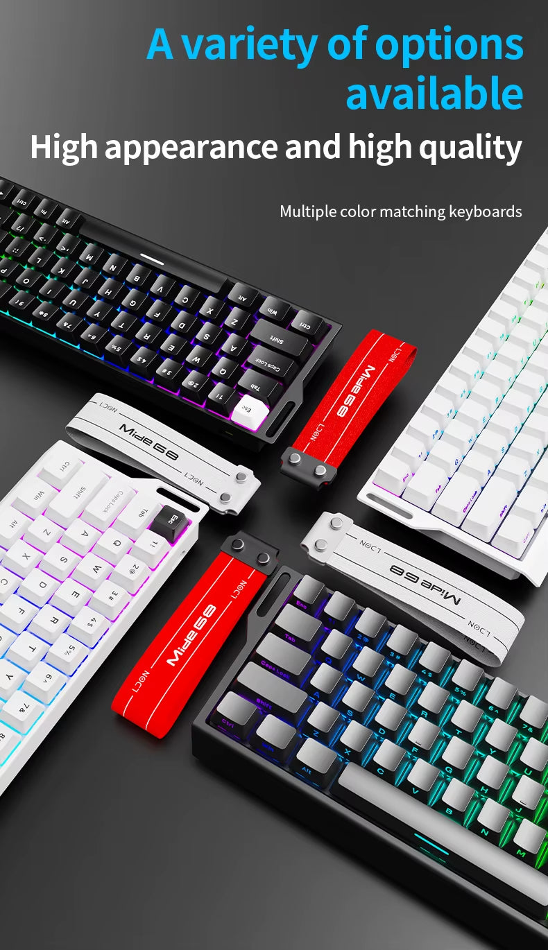 LDON 68 New Model RGB Wired Gaming Keyboard 8000Hz Magnetic Switch 68 Laser Keys for PC Desktop Mechanical Operation