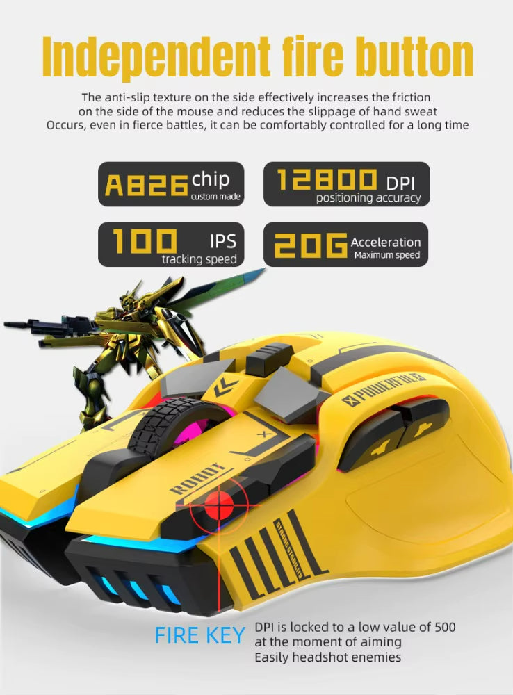 High Quality 12800 DPI USB Optical Ergonomic Wired RGB Programmable 6 Buttons Both Hands CE/FCC/RoHS Certified Game Mouse for PC