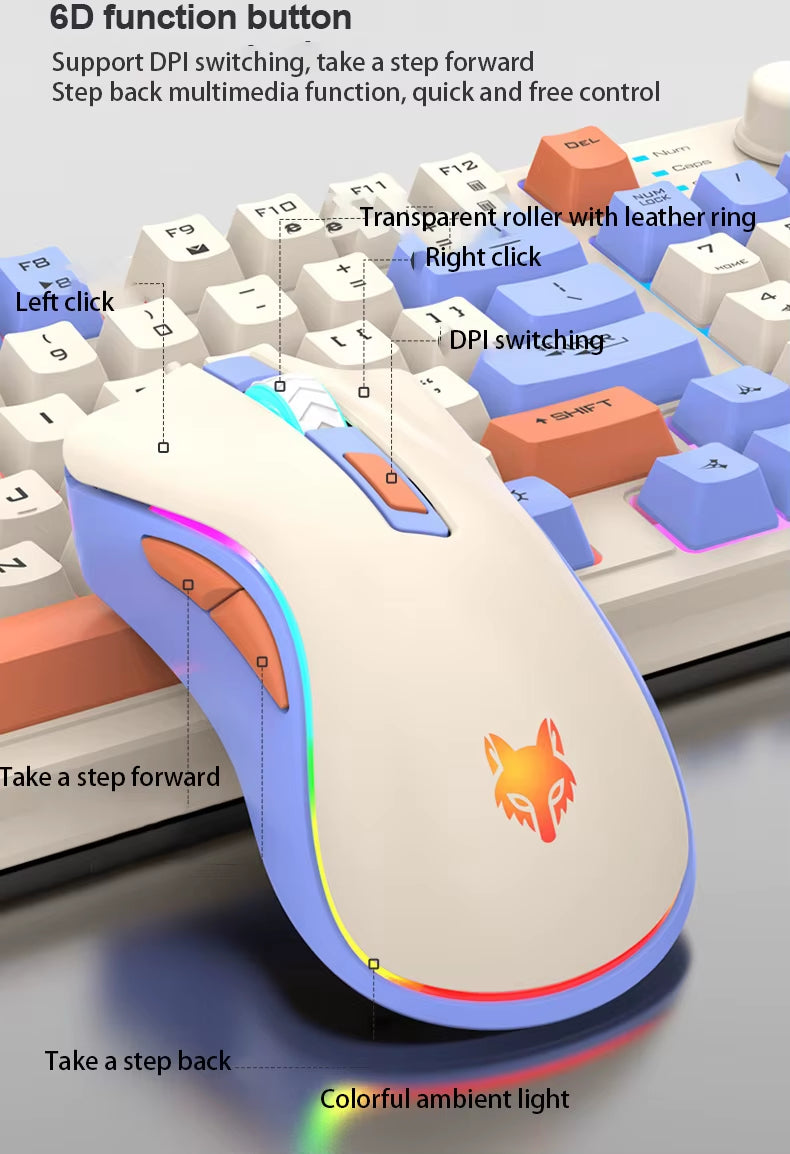 Wired E-sports Game Luminous Keyboard and Mouse Set Computer Office and Home Use