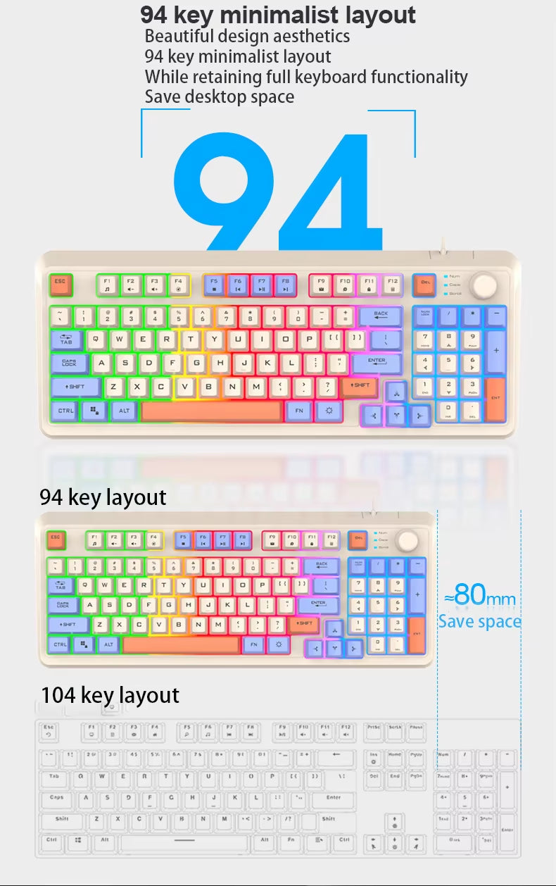 Wired E-sports Game Luminous Keyboard and Mouse Set Computer Office and Home Use
