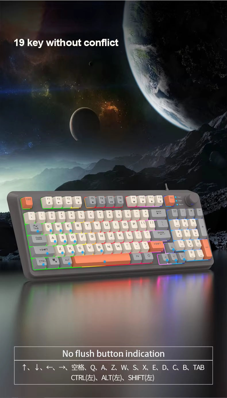 Wired E-sports Game Luminous Keyboard and Mouse Set Computer Office and Home Use