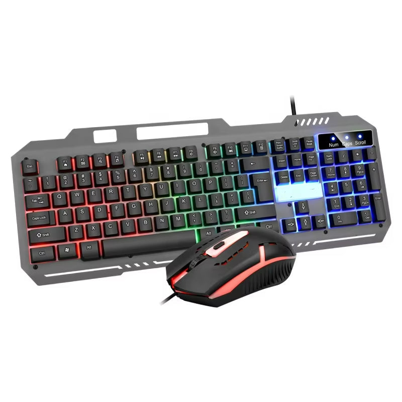 T25 Mechanical Feel Keyboard Esports Desktop Laptop Office Games Wired Metal Keyboard and Mouse Set