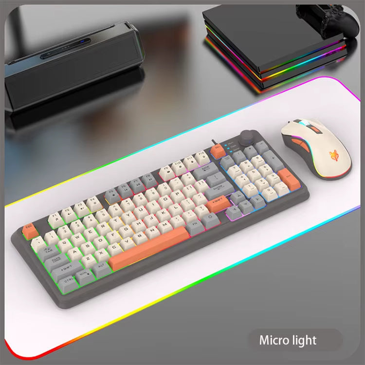 Wired E-sports Game Luminous Keyboard and Mouse Set Computer Office and Home Use