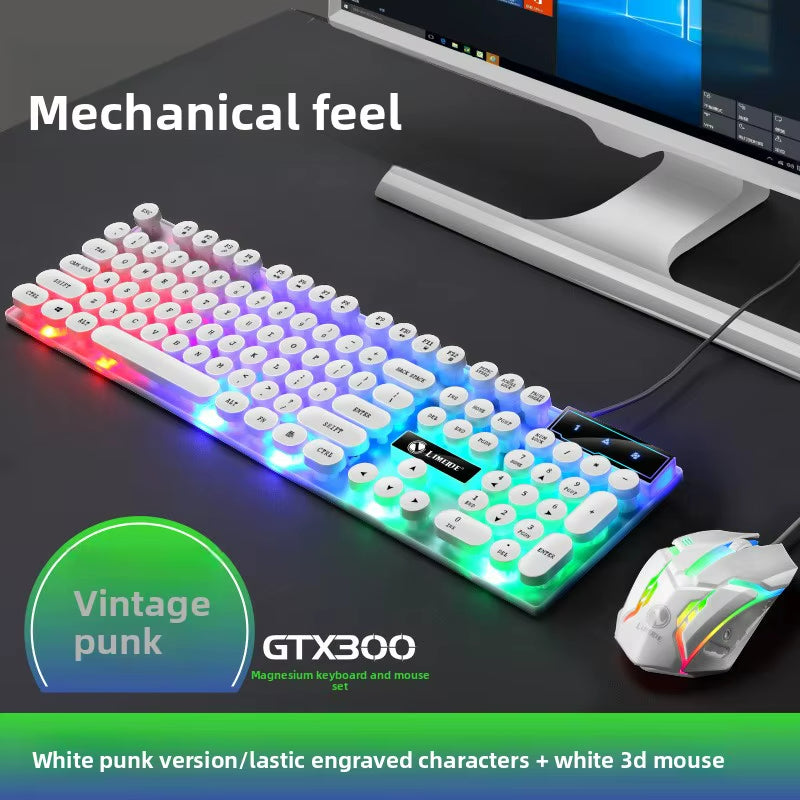 4 in 1 RGB PC Keyboard Mouse Gamer Combo Gaming Setup and Mouse Kit Set with Headphones Mouse Pad