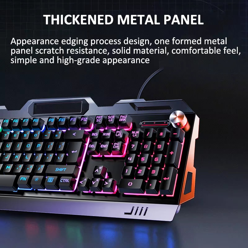 2025 New Arrivals Mechanical RGB Keyboard Mouse Headphone Combo Wired Desktop 104 Key Gaming Keyboard for Pc Computer case