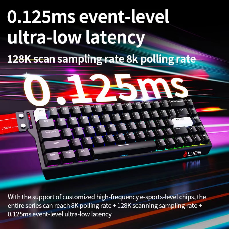 LDON 68 New Model RGB Wired Gaming Keyboard 8000Hz Magnetic Switch 68 Laser Keys for PC Desktop Mechanical Operation