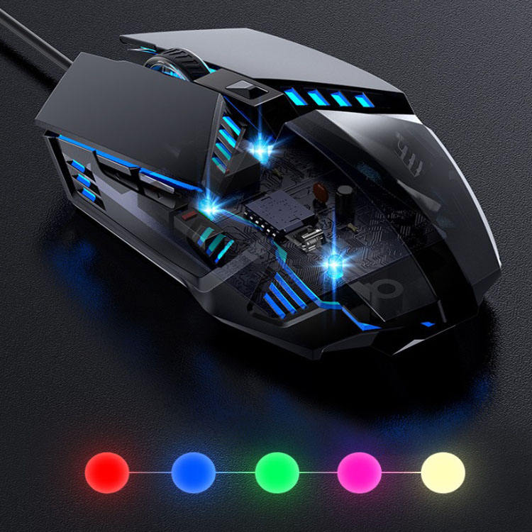 AIKUN GX6 RGB Programmable Optical Gaming Mouse 5000 DPI / USB 2.0 / MCU – PixArt PMW3325DB – 7 Macro Keys,Water Printing