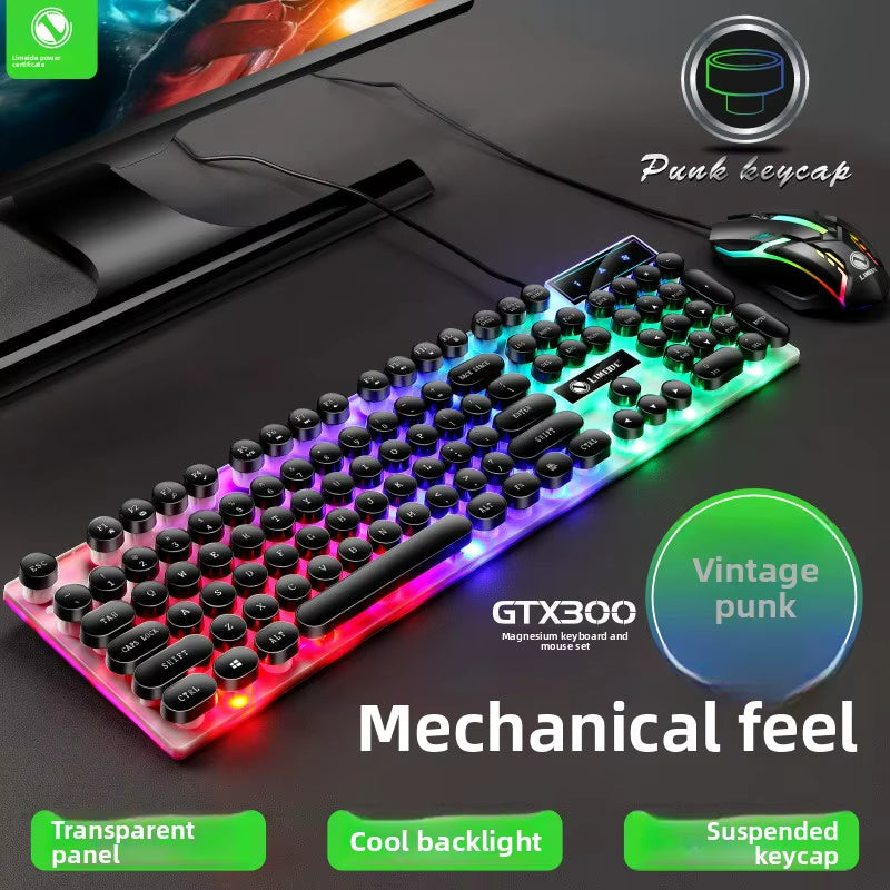 4 in 1 RGB PC Keyboard Mouse Gamer Combo Gaming Setup and Mouse Kit Set with Headphones Mouse Pad