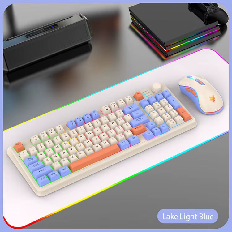 Wired E-sports Game Luminous Keyboard and Mouse Set Computer Office and Home Use