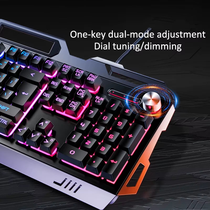 2025 New Arrivals Mechanical RGB Keyboard Mouse Headphone Combo Wired Desktop 104 Key Gaming Keyboard for Pc Computer case