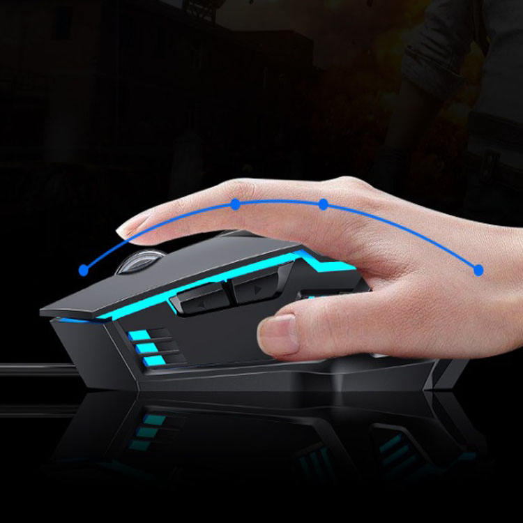 AIKUN GX6 RGB Programmable Optical Gaming Mouse 5000 DPI / USB 2.0 / MCU – PixArt PMW3325DB – 7 Macro Keys,Water Printing