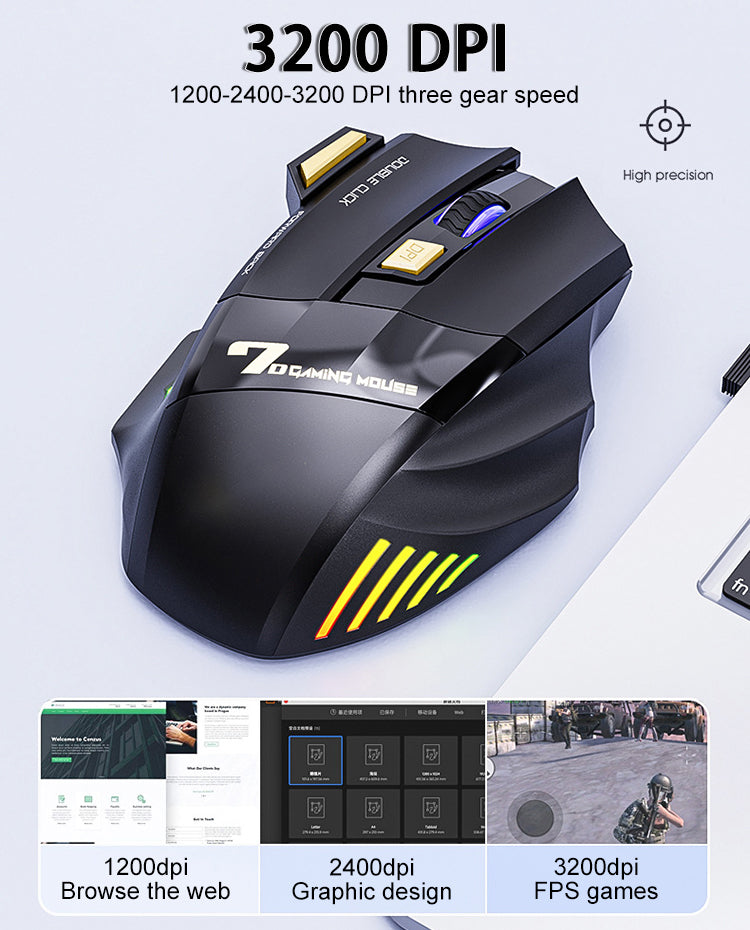 Top Seller Battery Rechargeable Logitech Four Control Game Mouse USB 7D Wireless Computer Optical Gaming Mouse