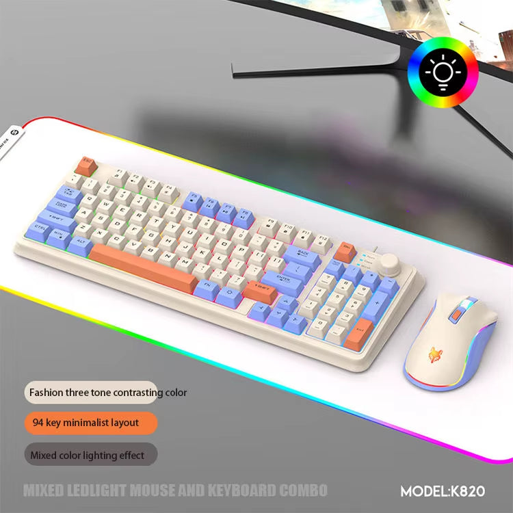 Wired E-sports Game Luminous Keyboard and Mouse Set Computer Office and Home Use