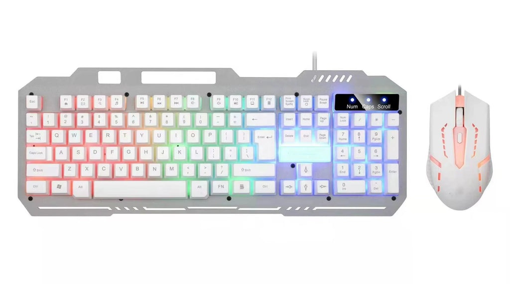 T25 Mechanical Feel Keyboard Esports Desktop Laptop Office Games Wired Metal Keyboard and Mouse Set