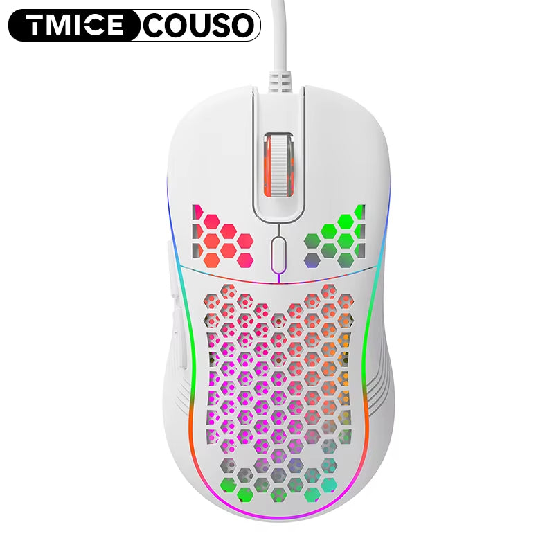 Hot Sale 7200DPI Gaming Mouse 6D Ergonomic RGB Optical USB Wired Mice for Computer Office Gamer Mouse Honeycomb Gaming Mouse