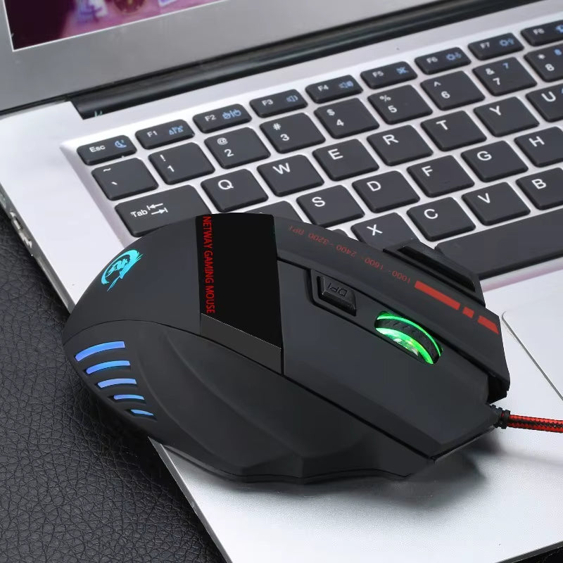 Professional High DPI 5500 LED Rainbow Light Gaming Mouse USB Wired Gaming Mice for Laptop Desktop Computer Gaming Mouse