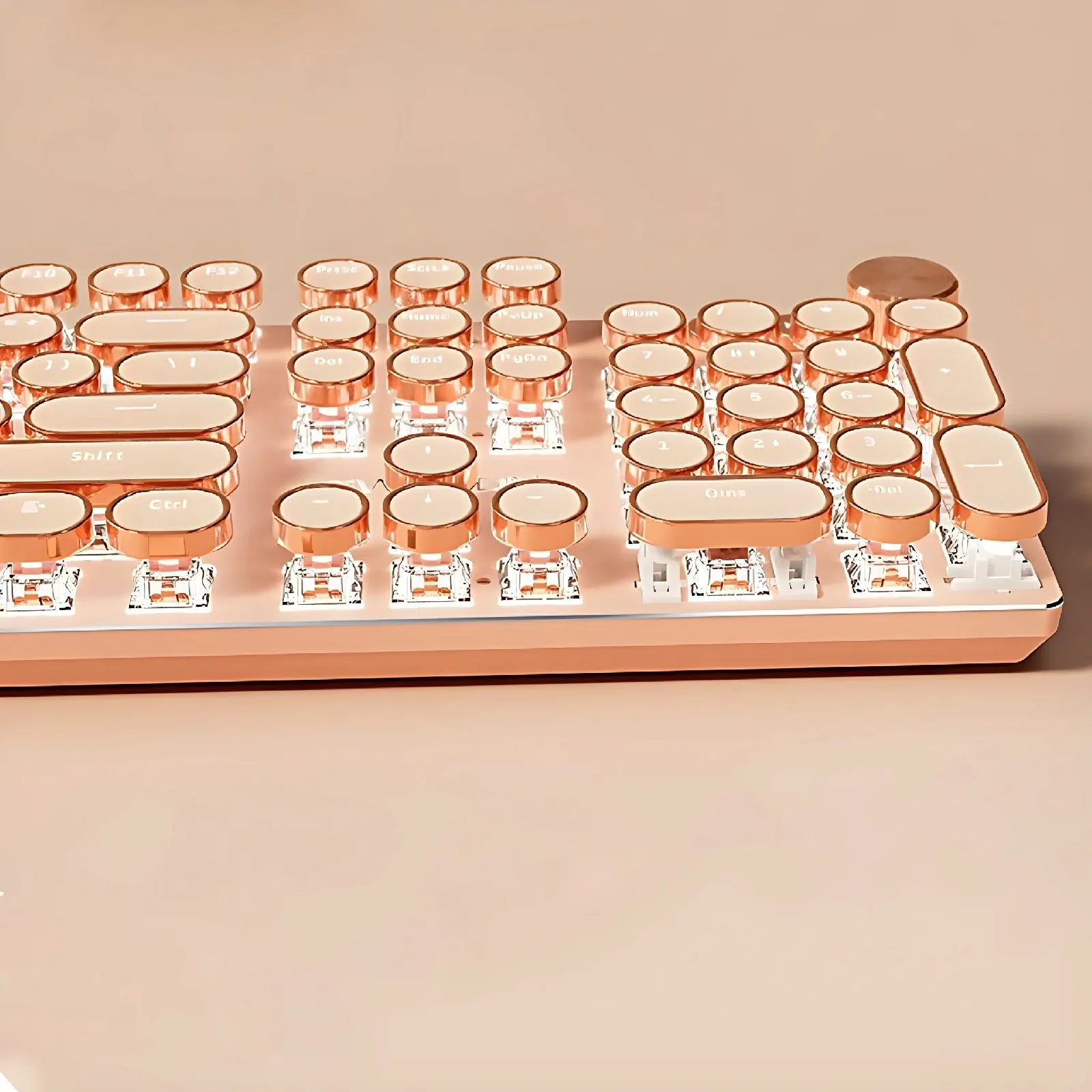 Retro Typewriter Wired Keyboard and Mouse Set 2S – Milk Tea Cream