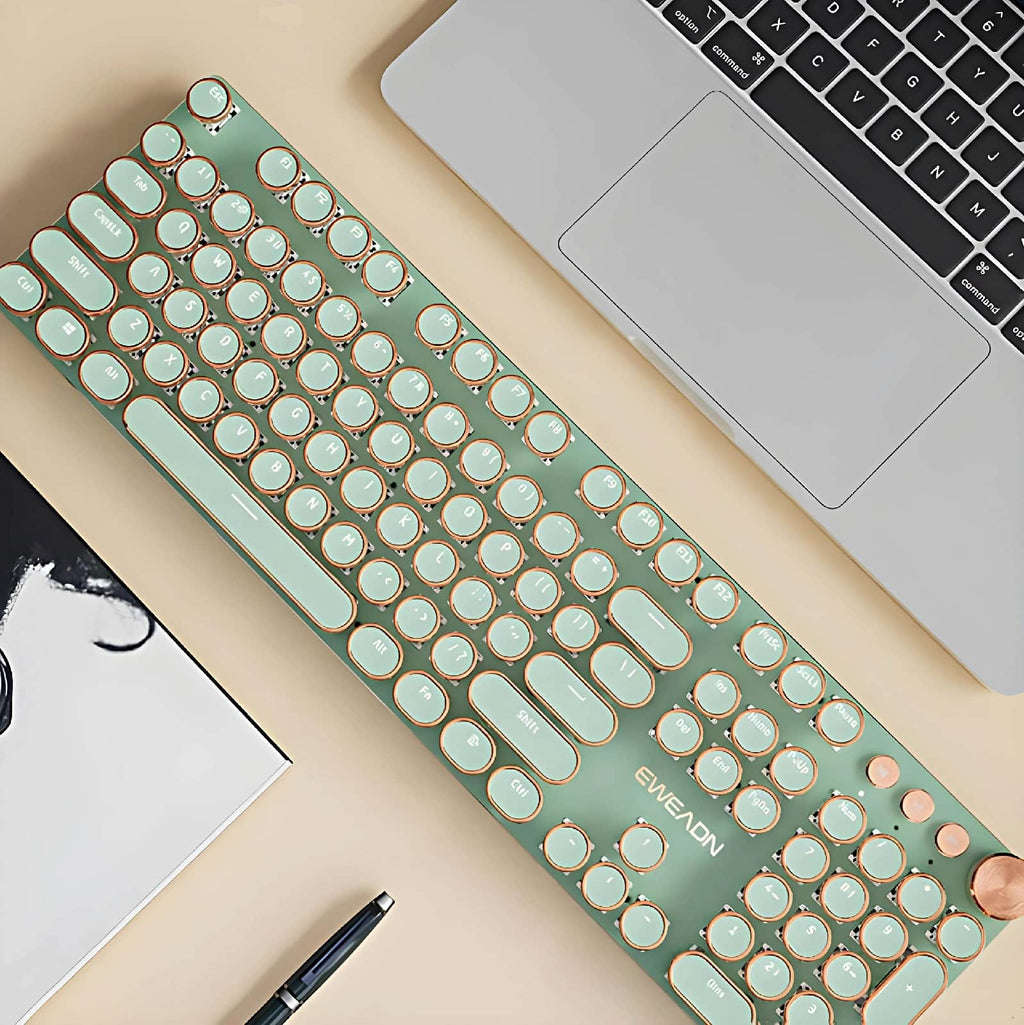 Retro Typewriter Wired Keyboard 2S – Matcha Green