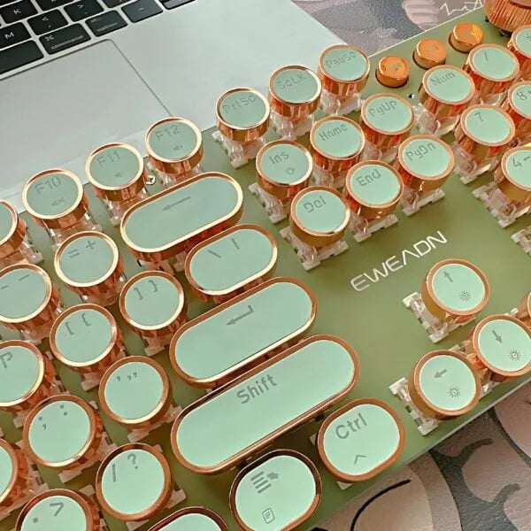 Retro Typewriter Wired Keyboard 2S – Matcha Green