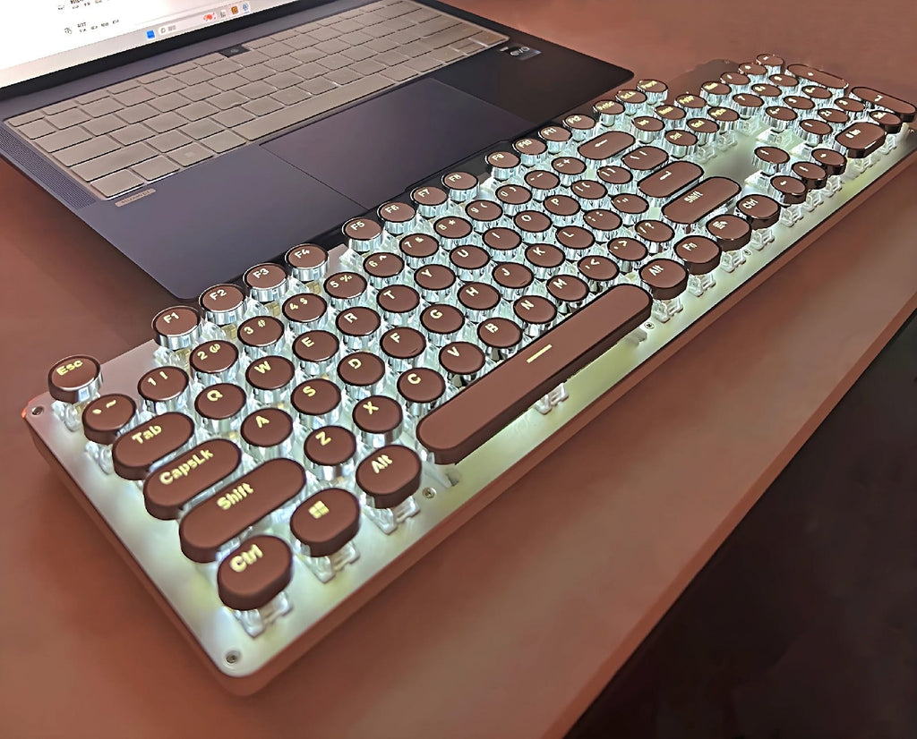 Retro Typewriter Bluetooth Keyboard 2 – Pink