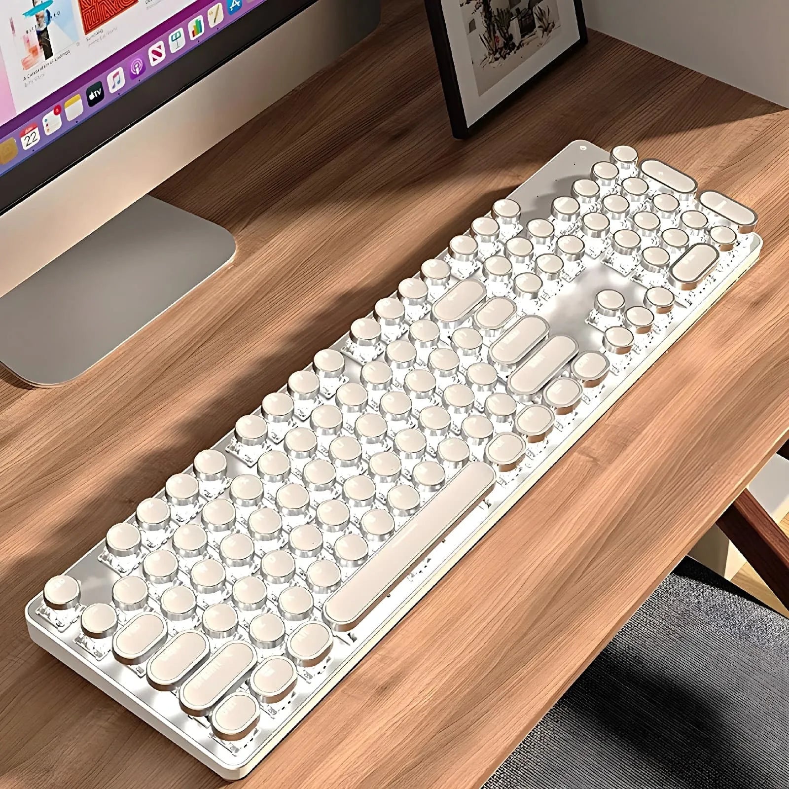 Retro Typewriter Bluetooth Keyboard 2 – White