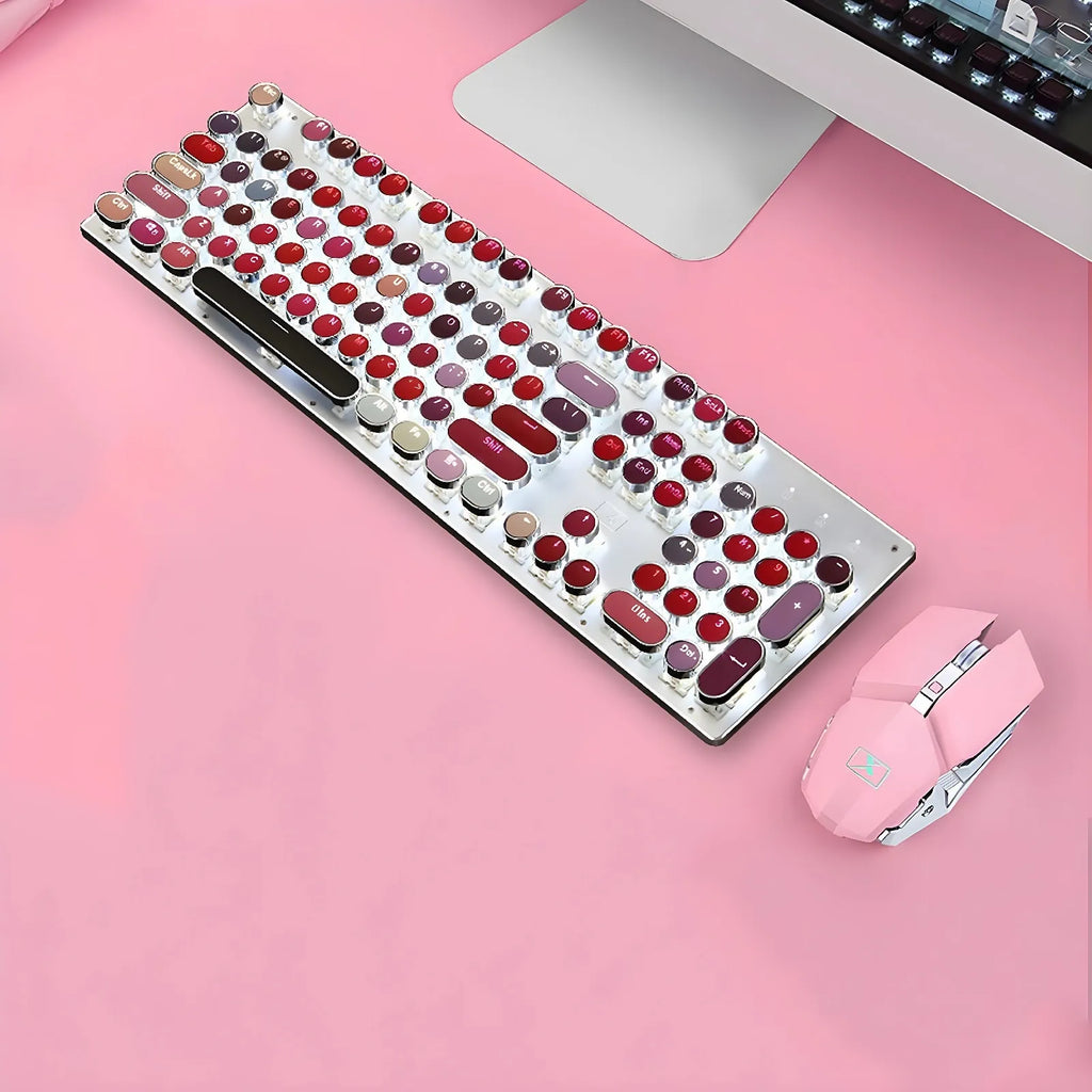 Retro Typewriter Wireless Keyboard and Mouse Set