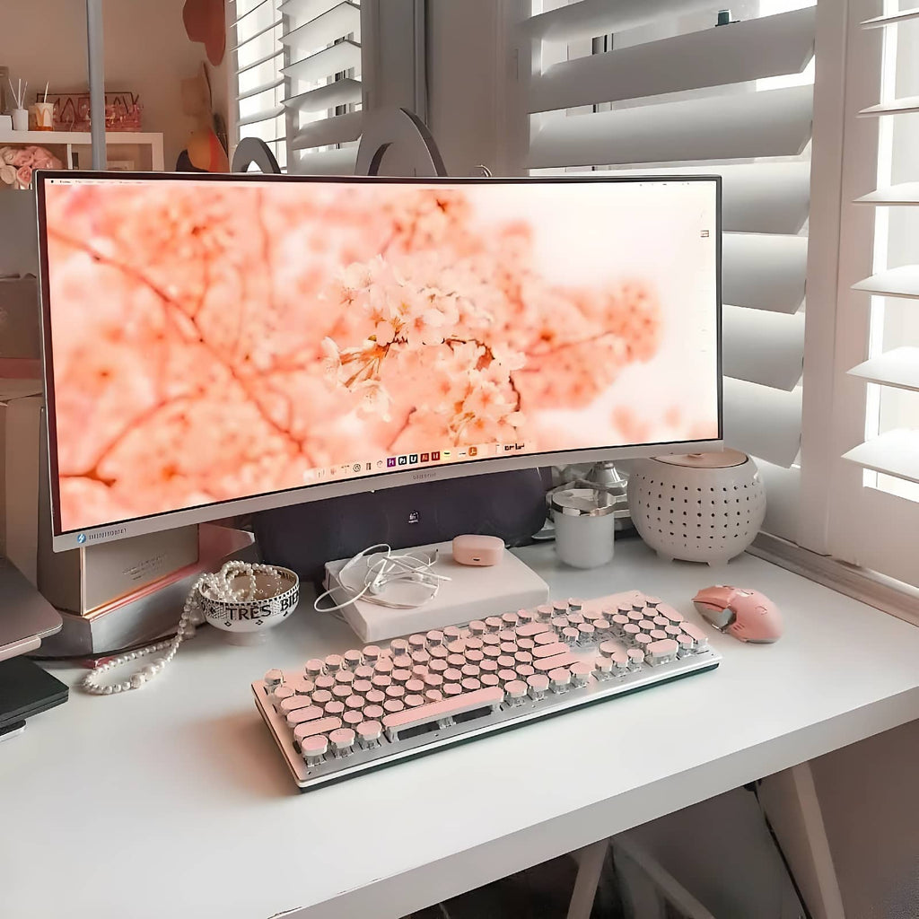 Retro Typewriter Wireless Keyboard and Mouse Set