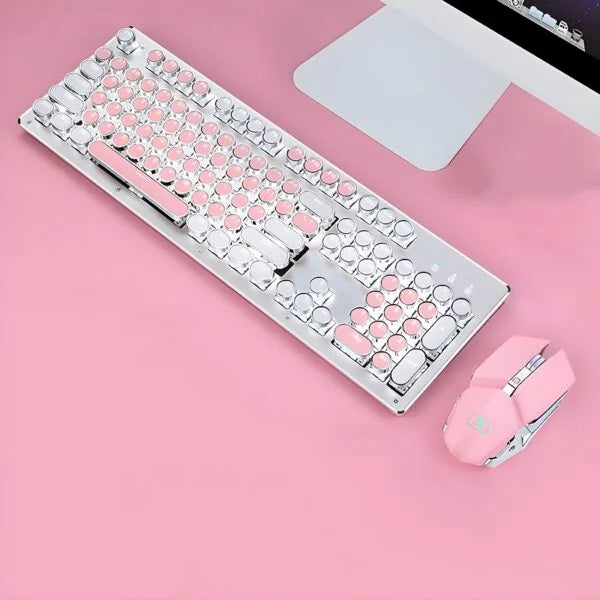 Retro Typewriter Wireless Keyboard and Mouse Set