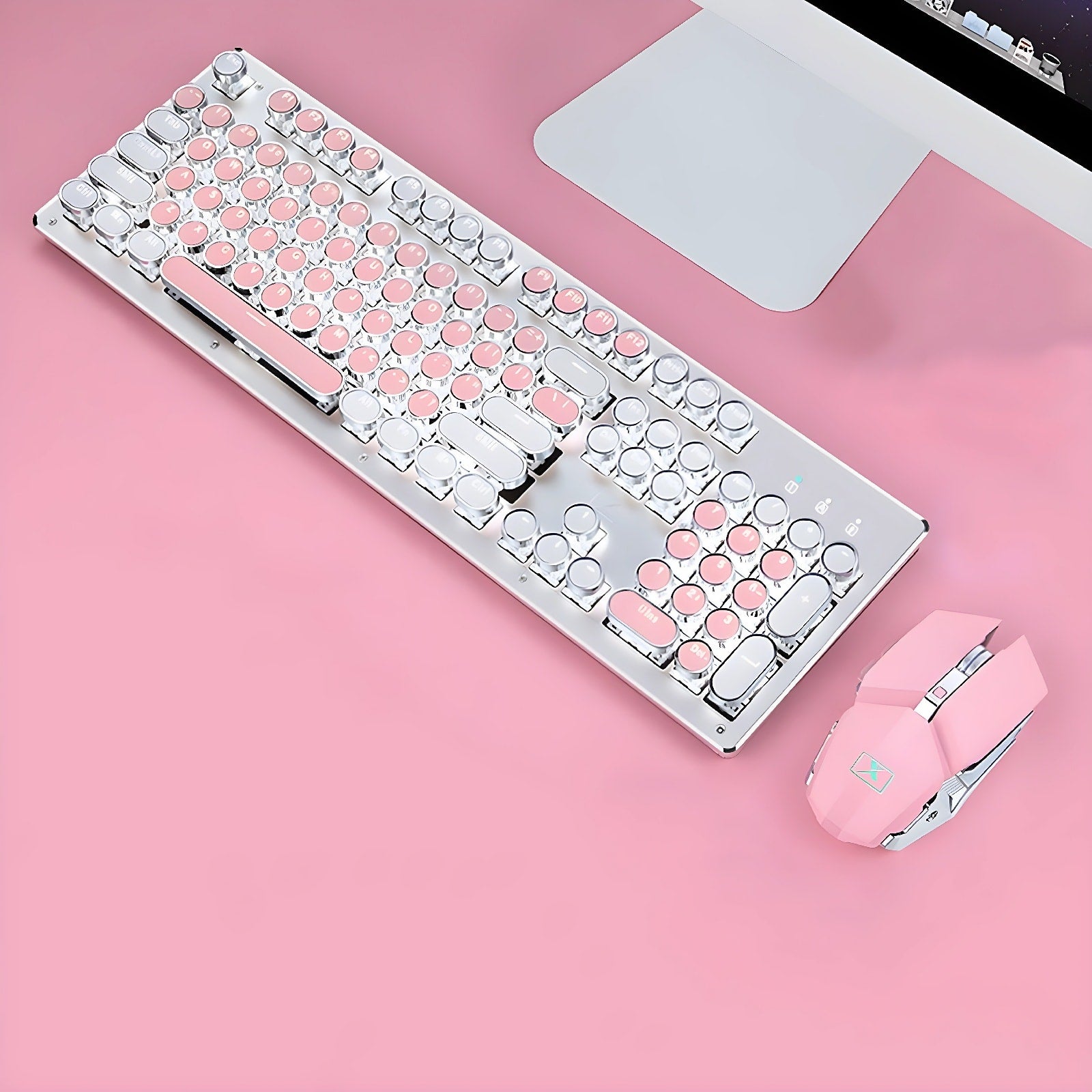 Retro Typewriter Wireless Keyboard and Mouse Set