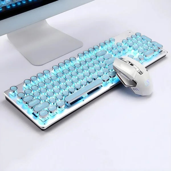 Retro Typewriter Wireless Keyboard and Mouse Set
