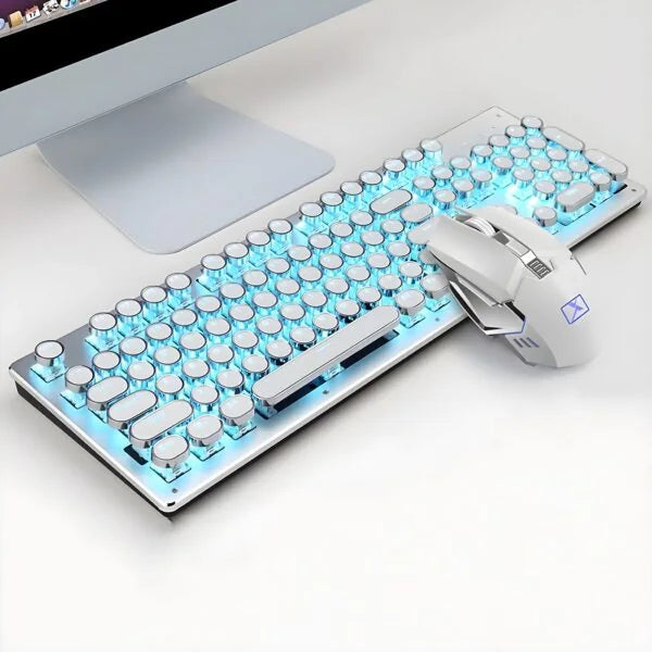 Retro Typewriter Wireless Keyboard and Mouse Set