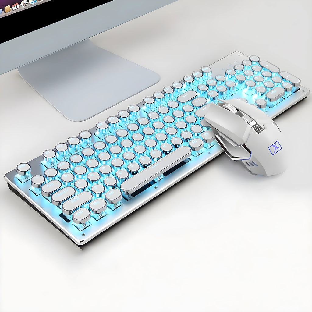 Retro Typewriter Wireless Keyboard and Mouse Set