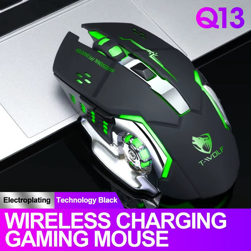 Gaming New Rechargeable Wireless Mouse Mute Office Game Laptop for Laptop PC